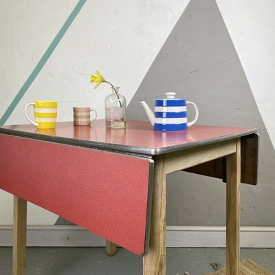Vintage Red Formica Table Extending Kitchen Dining