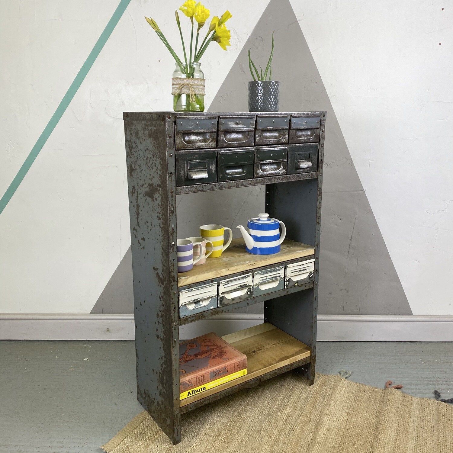 Mid Century Industrial Storage Cabinet