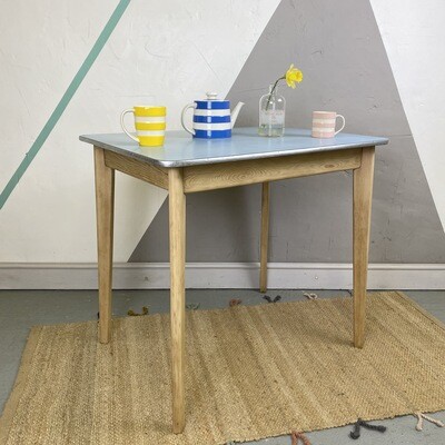 Mid Century Blue Formica Table Desk