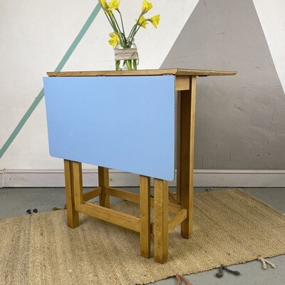 Mid Century Blue Formica Table Kitchen Dining