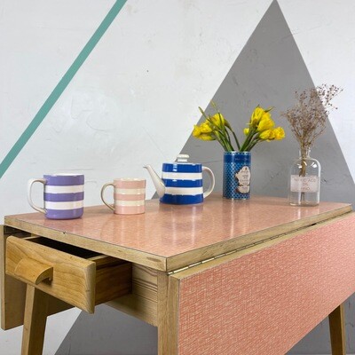 Vintage Formica Table Mid Century Pink Kitchen Dining