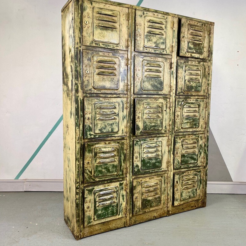 Vintage Industrial Locker Pigeon Holes Storage Cabinet