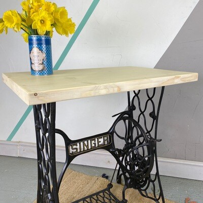 Vintage Singer Table Industrial Pine Reclaimed Scaffold Sideboard Desk