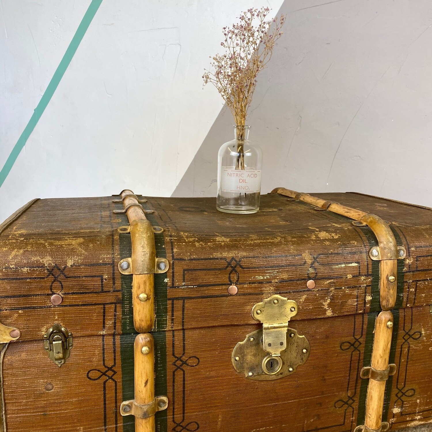 Antique Steamer Trunk Nightstand