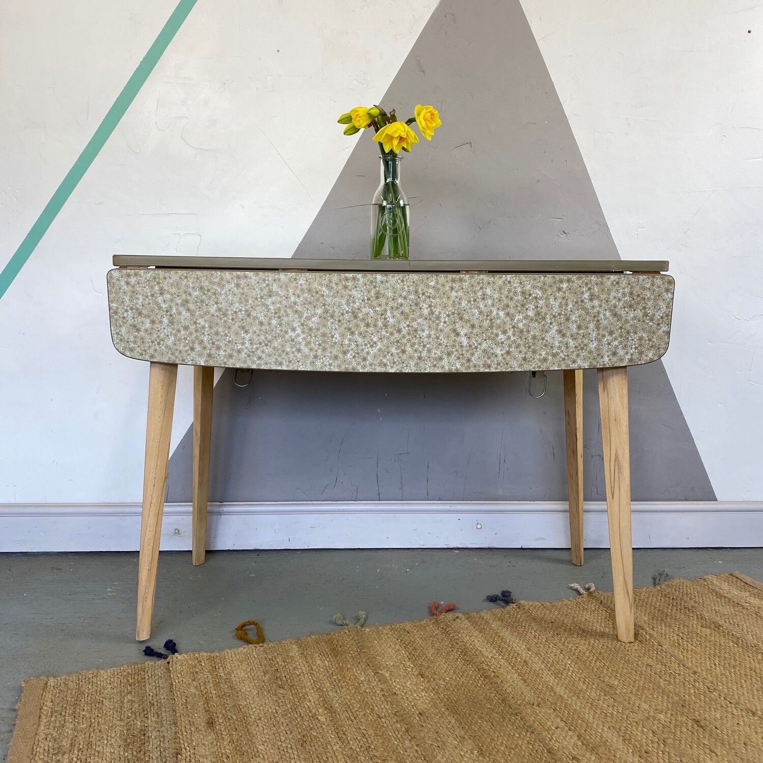 Mid Century Vintage Floral Formica Table