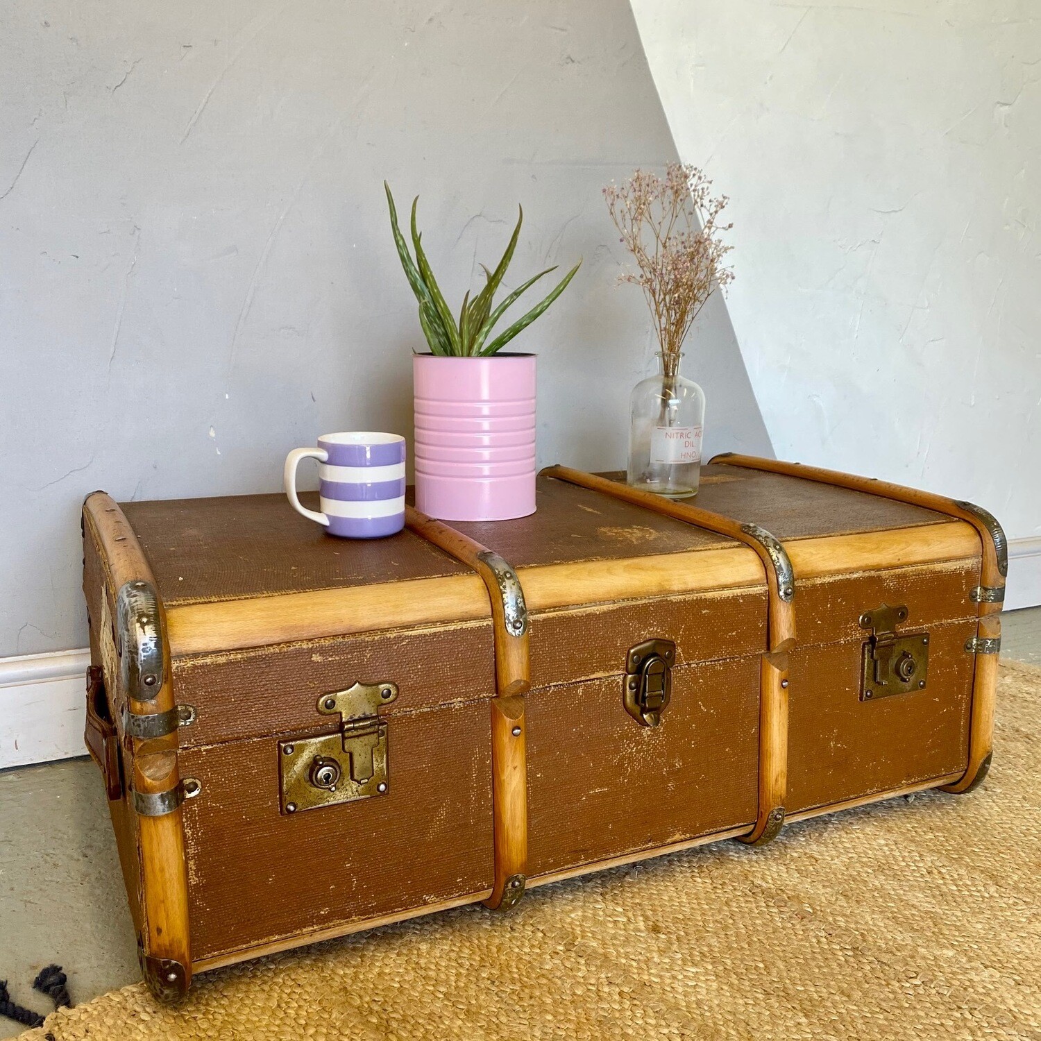 Antique Steamer Trunk Turned Coffee Table - BREPURPOSED