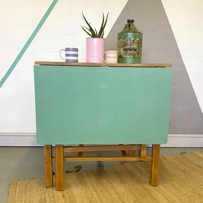 Vintage Formica Dining Table Green Mid Century 1960s Extending