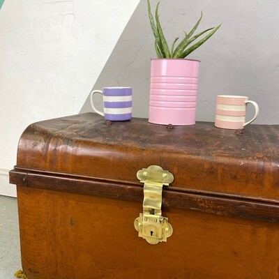Metal Trunk Vintage 1930s Coffee Table Box Chest Storage