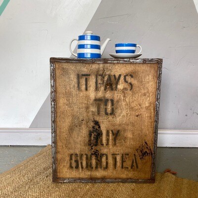 Vintage Tea Chest Trunk Box Crate Side Table
