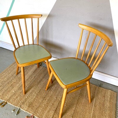 Vintage Mid Century Kitchen Stick Back Dining Chairs