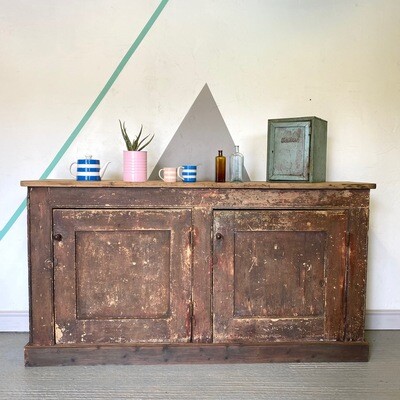 Antique Shop Counter Breakfast Bar Storage Cupboard