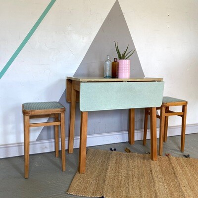 Green Mid Century Formica dining table stools