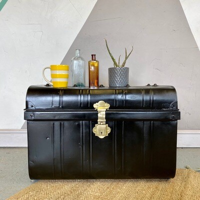 Industrial Vintage Black Trunk Chest Coffee Table