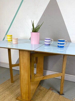 Blue Formica Kitchen Dining Table Mid Century Dining