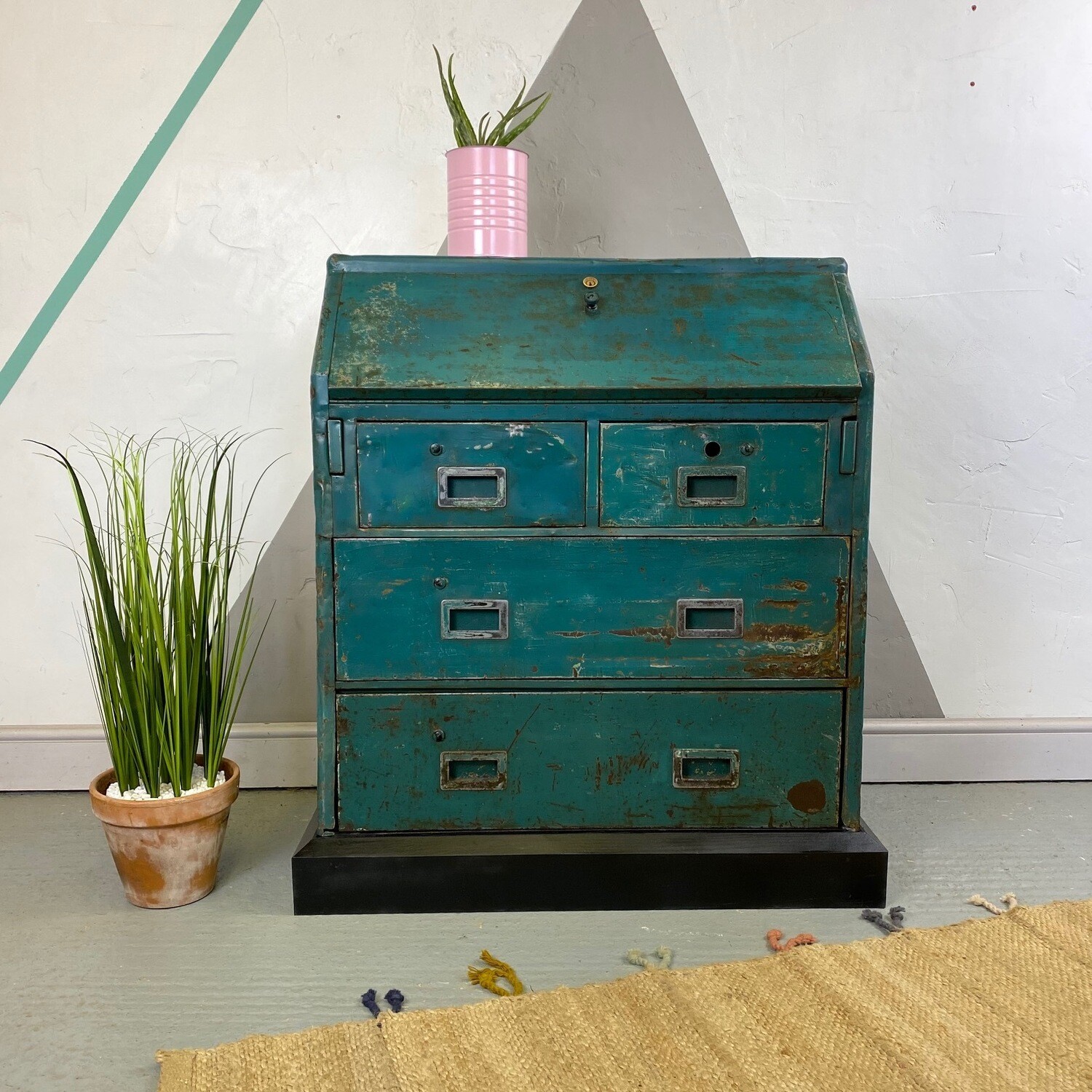 Industrial 1950s Vintage Mid Century Bureau