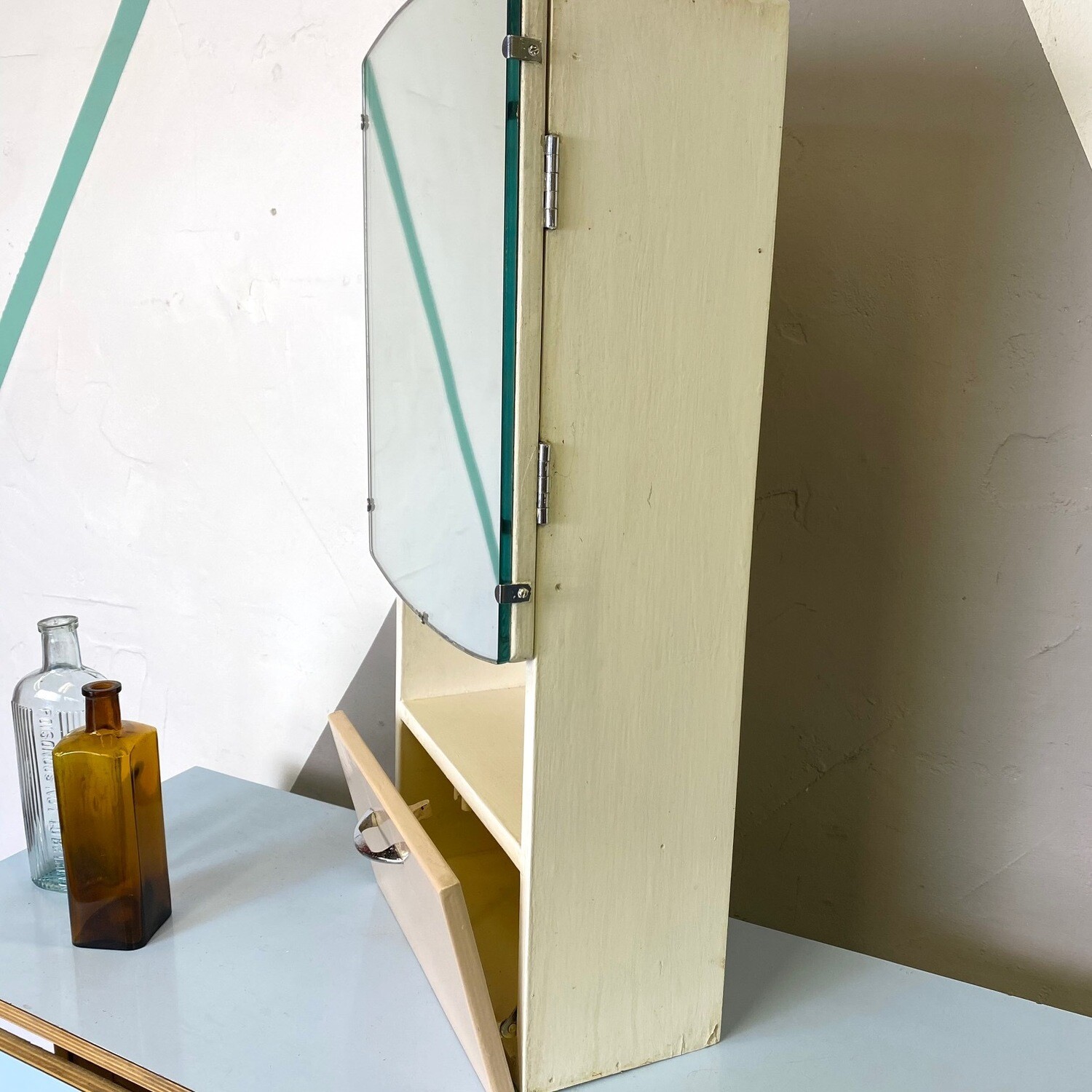 Vintage Mid Century Medical Cabinet Mirror Bathroom Cupboard