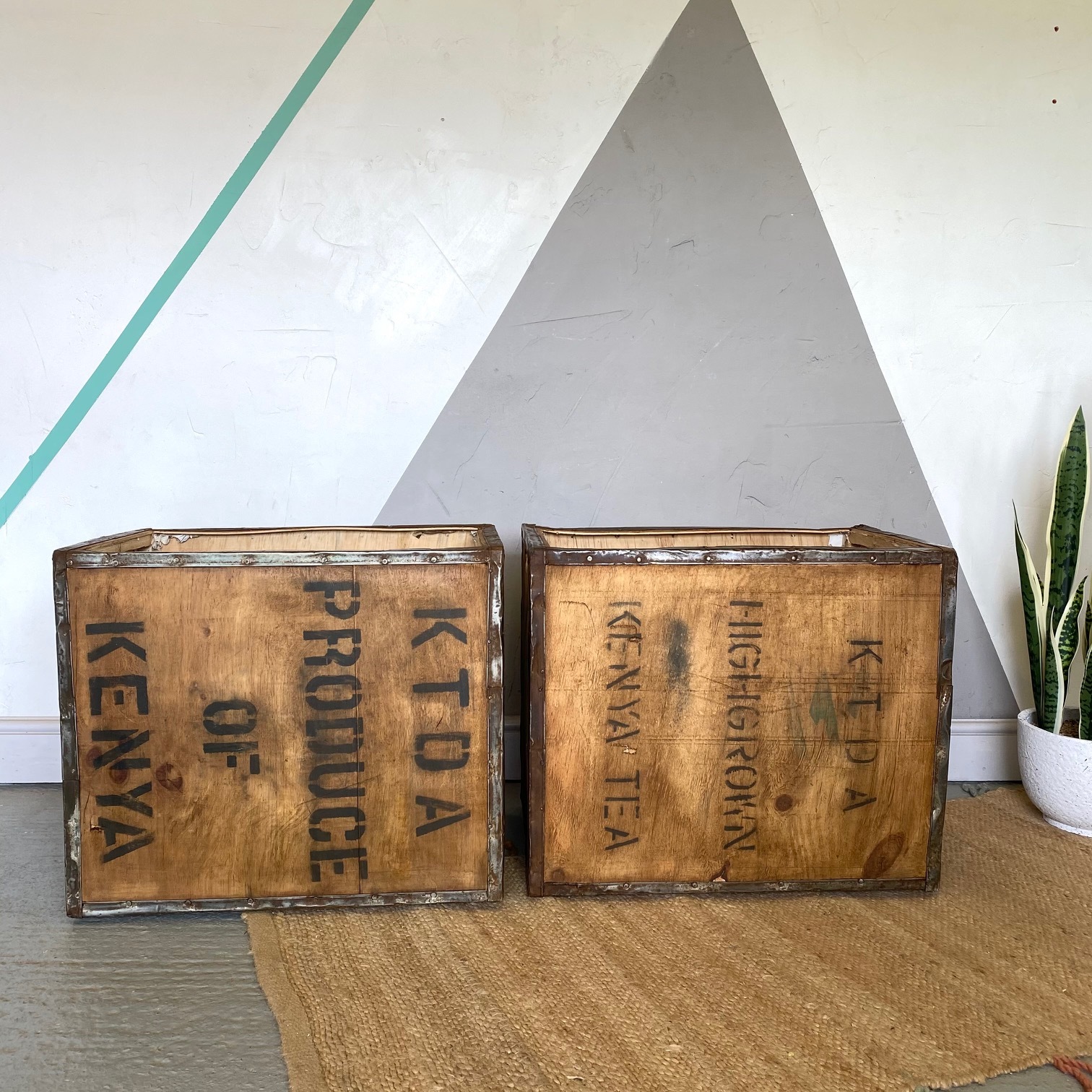 Rustic Storage wooden Vintage Tea Chest Trunk Box Crate