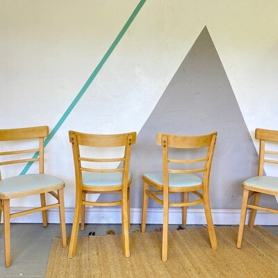 1960s Baby Blue Kitchen Dining Chairs Vintage