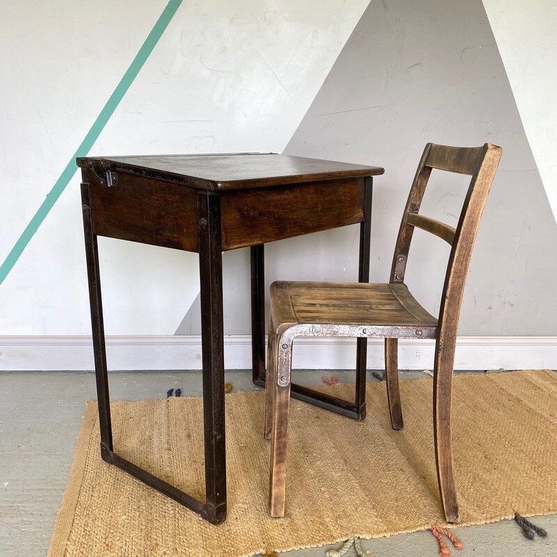 Industrial Vintage School Desk Home Office Work