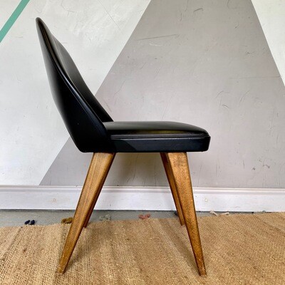 Mid Century Vintage Black 1960s Chair Seat Modernist