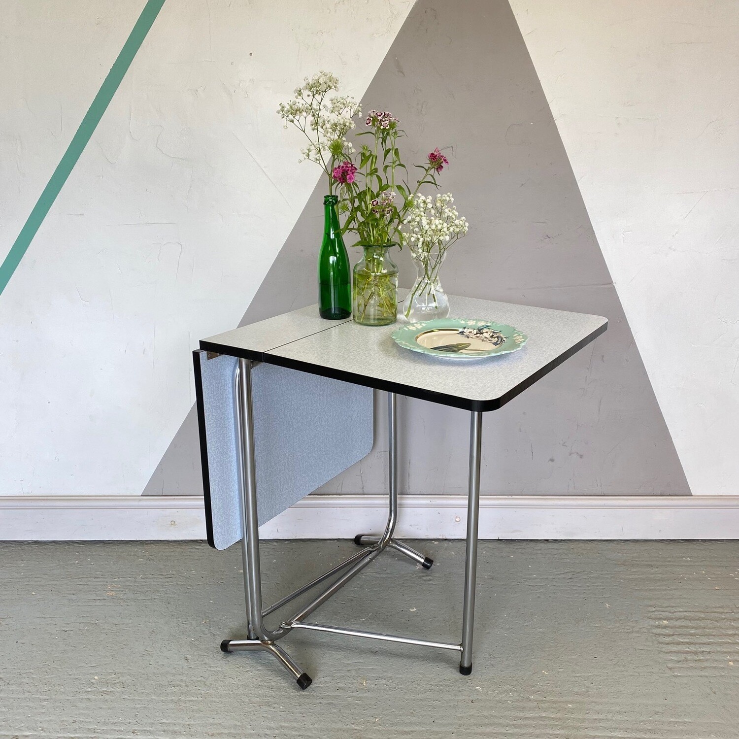 Mid Century Vintage Blue Formica Table