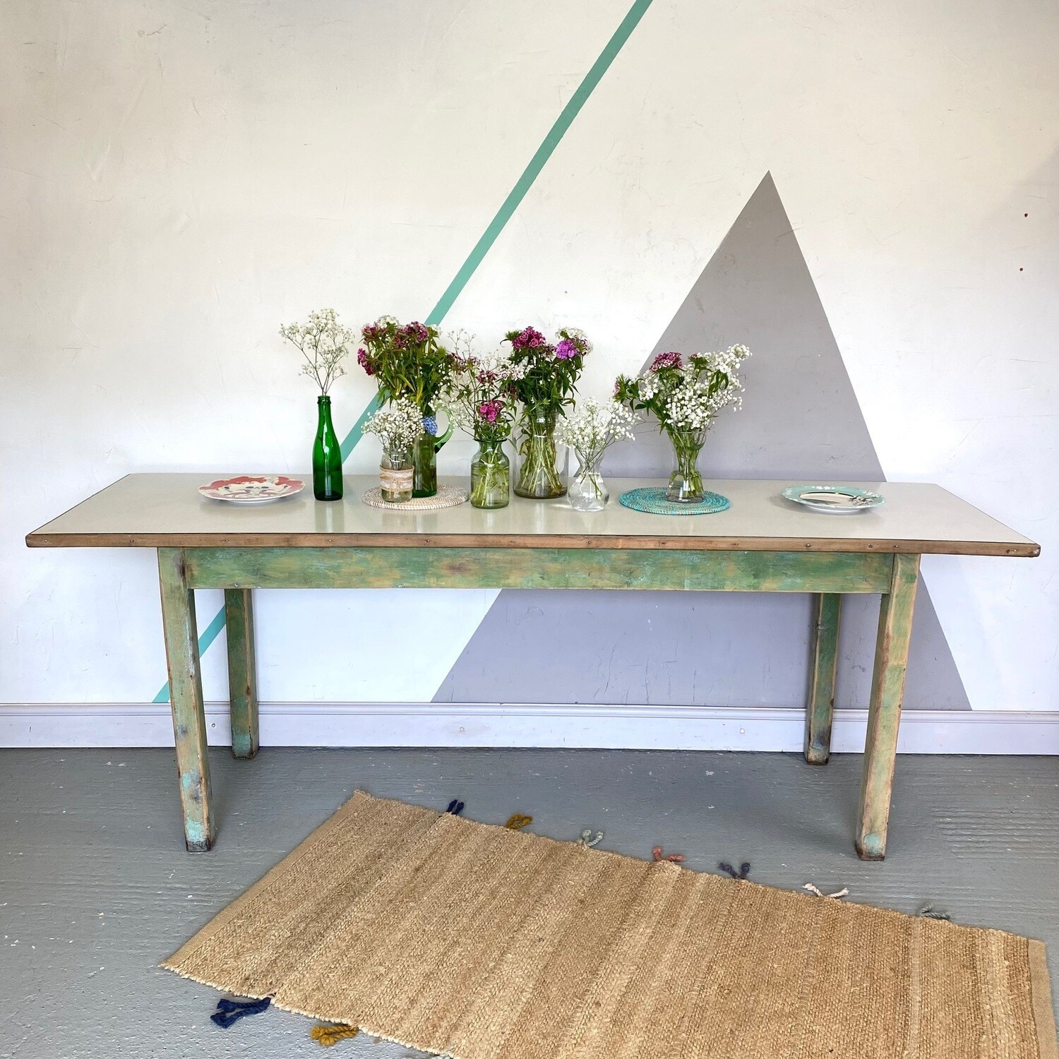 Large Vintage Formica Mid Century Dining Table