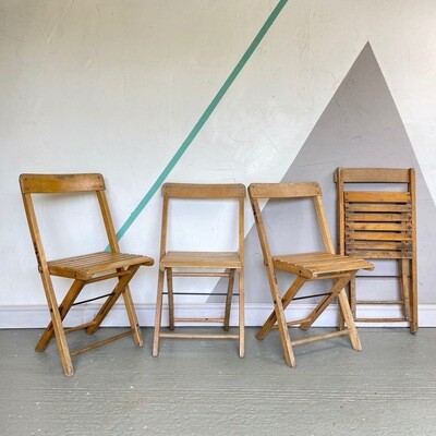 Folding Chair Mid Century Folding Vintage Wooden Dining Seat Patio Garden