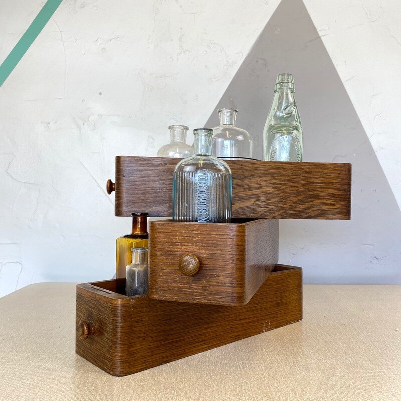 Vintage Storage Box Drawer Singer Wooden Shelf Rack