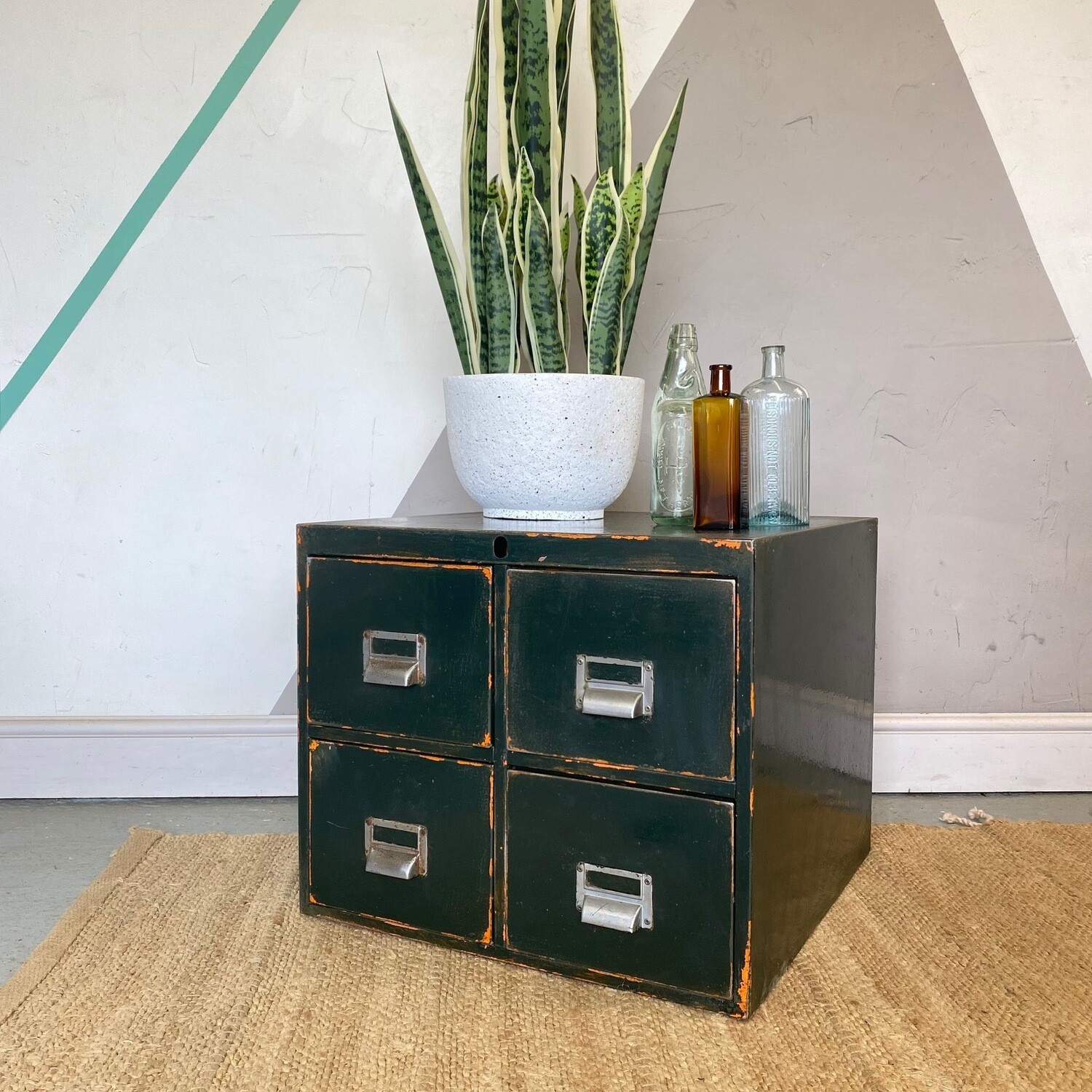 Industrial Vintage Index Drawers Office Storage