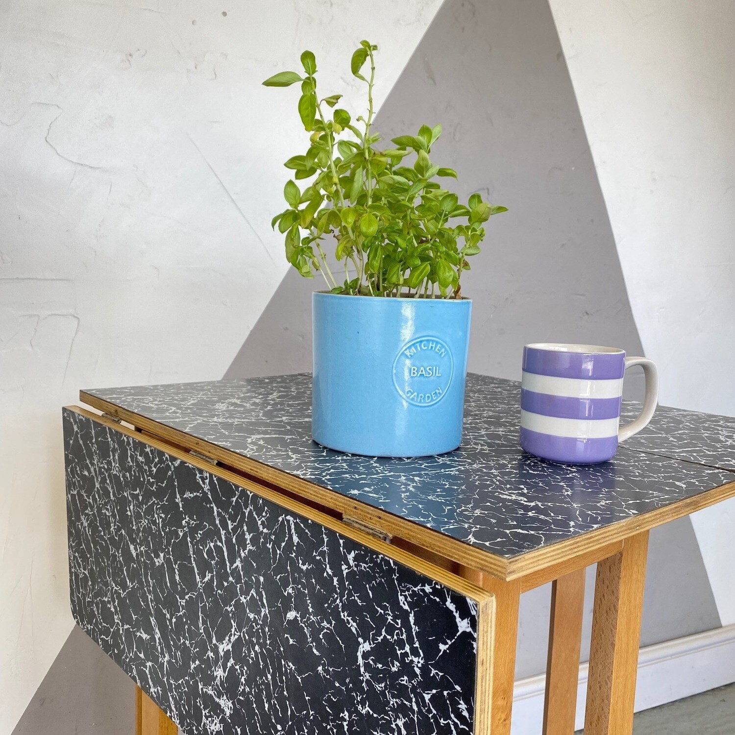 Vintage Formica Monochrome Dining Table