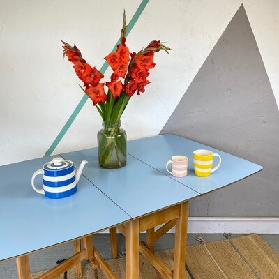 Mid Century Blue Formica Table Kitchen Dining Mid Century Blue Formica Table Kitchen Dining