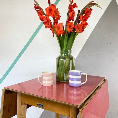 Red Formica Kitchen Dining Table Extending Mid Century