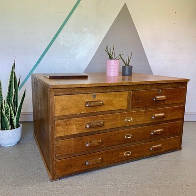 Architects Plan Chest Drawers Coffee Table Industrial Map Art Storage