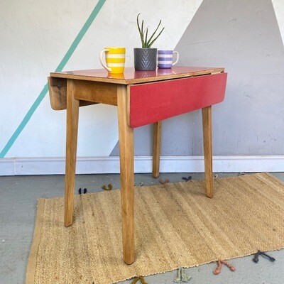 Red Formica Kitchen Dining Table Extending Mid Century