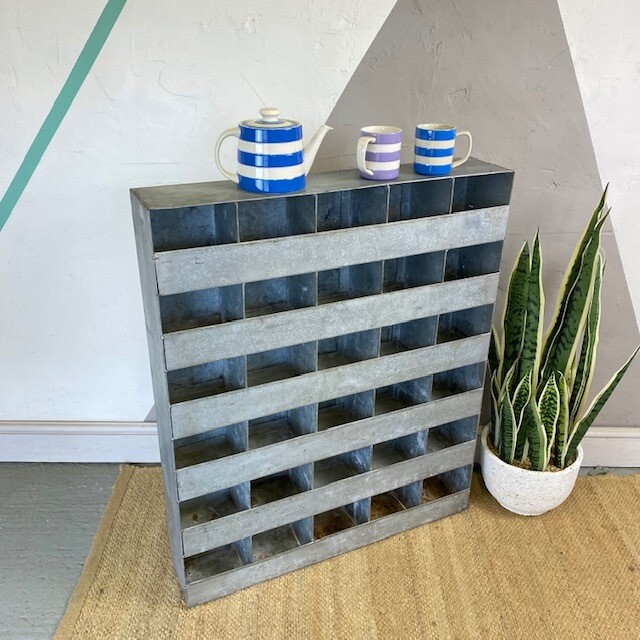 Vintage Industrial Metal Storage Pigeon Holes