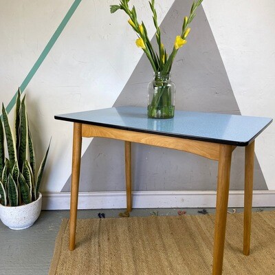 Vintage 1960s Blue Formica Table Desk