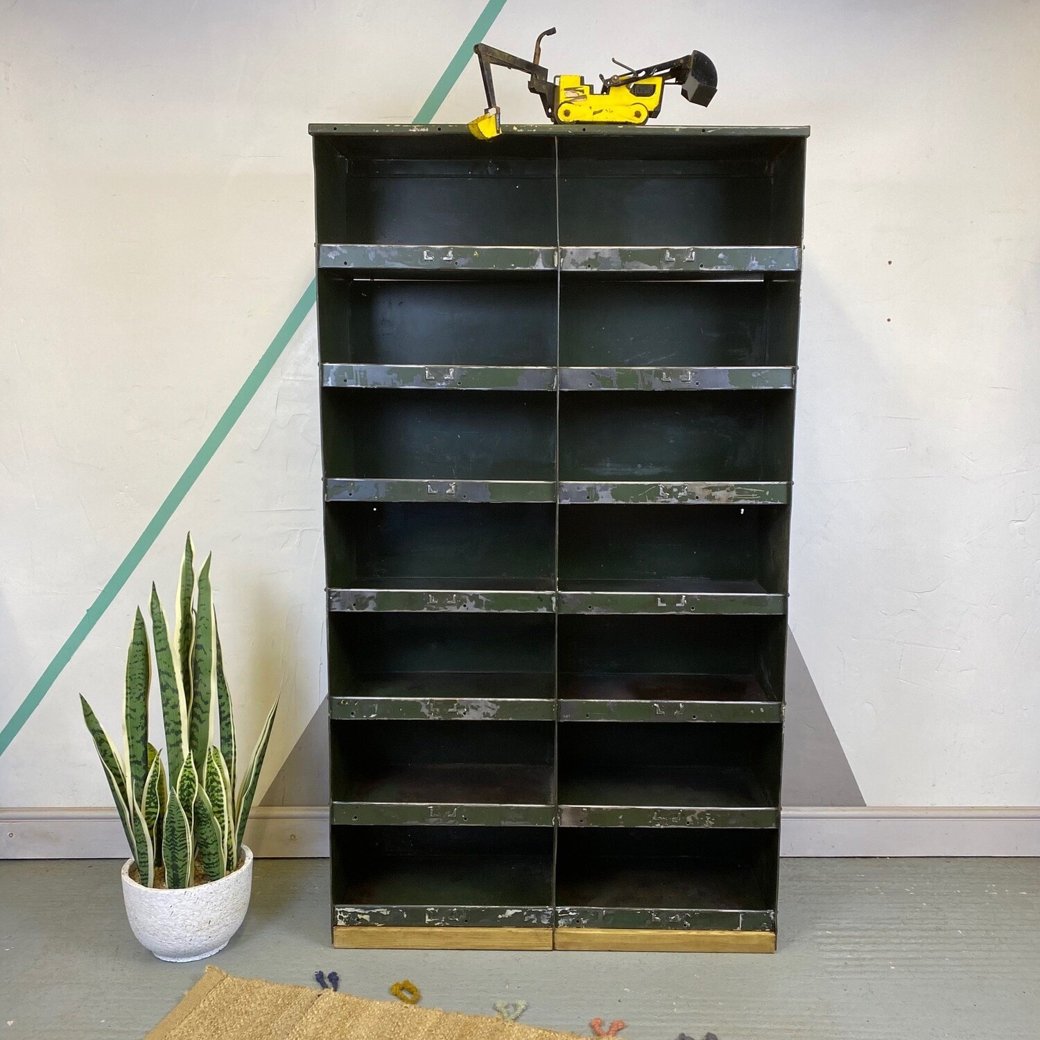 Industrial Pigeon Holes Vintage 1950s Antique Factory Metal Storage