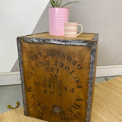 Vintage Tea Chest Trunk Box Crate Side Table