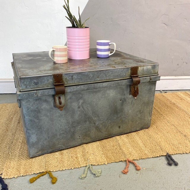 Industrial Trunk Chest Coffee Table Storage Box