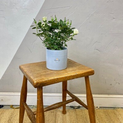 Vintage Farmhouse Stool Rustic Seat Bedside Plant Stand