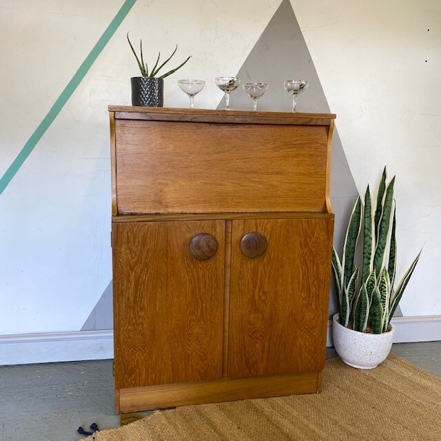 Mid Century Sureline Vintage Drinks Cabinet Cocktail Storage Sideboard