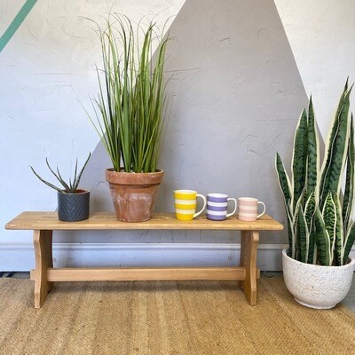 Rustic Farmhouse Pine Mini Bench Seat Plant Stand Rustic Farmhouse Pine Mini Bench Seat Plant Stand