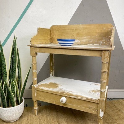 Antique French Victorian Pine Washstand Storage Sideboard