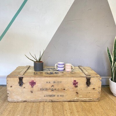​Rustic Pine Military RN Blood Transfusion Crate Box Trunk