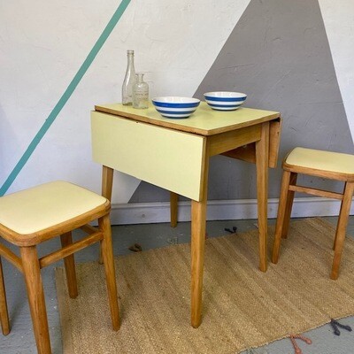 Yellow Formica Dining Table Stools Set Mid Century 1960s