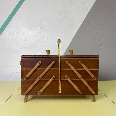 Cantilever Sewing Box Mid Century Modernist Storage