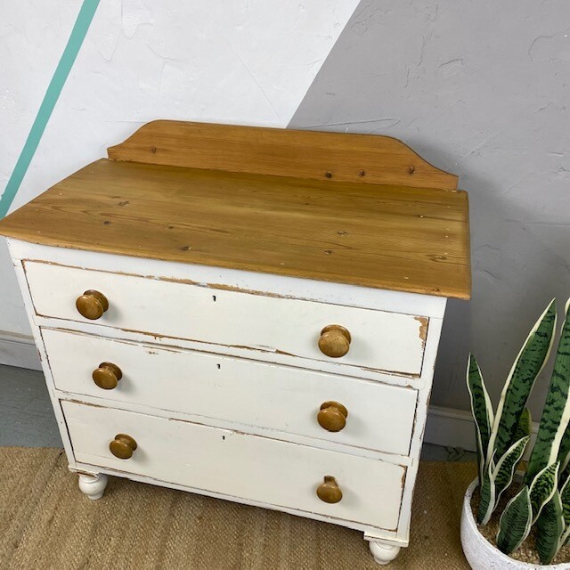 Victorian Pine Painted White Drawers