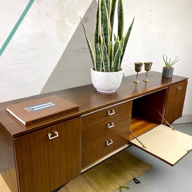 1960s Vintage Nathan Mid Century Sideboard Modernist Storage