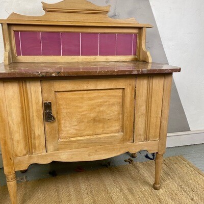 ​Edwardian Tiled Marble Washstand Hall Table Sideboard Storage Cupboard