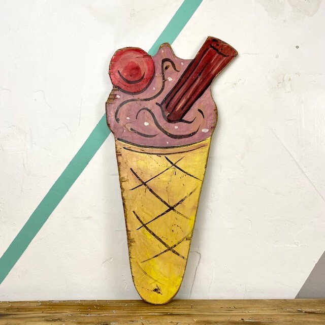 Vintage Ice cream cone Fairground Wall Art Circus Sign